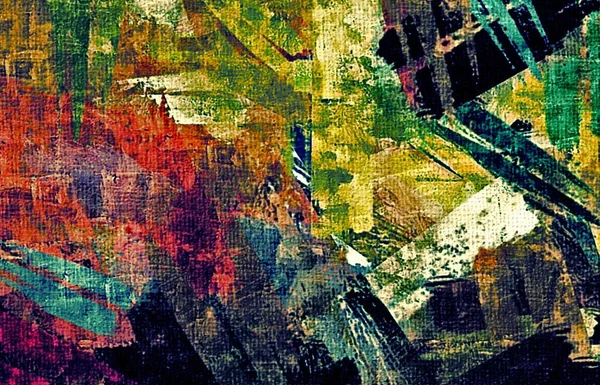 Fond psychédélique abstrait avec la texture d'appliquer sous-peinture. Stylisation par ordinateur de traits de peinture à l'huile avec des pinceaux de différentes formes et tailles — Photo