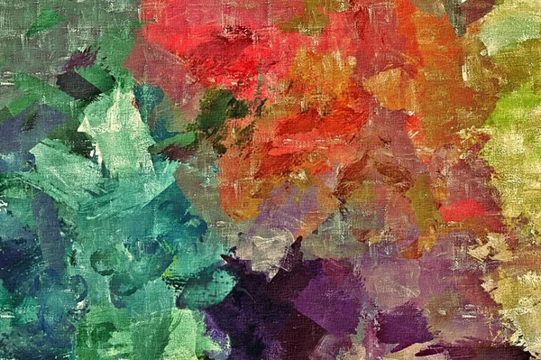 Abstract psychedelic background with the texture of applying underpainting. Computer stylization of oil strokes of paint with brushes of different shapes and sizes — Stock Photo, Image