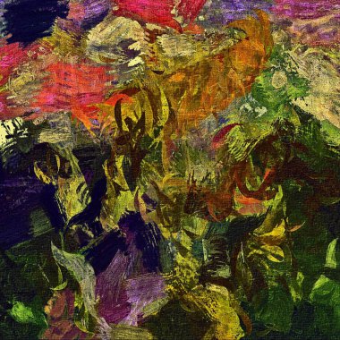 alt boya uygulanması dokulu arka plan psychedelic. Bilgisayar Stilizasyon boya petrol inmenin farklı şekil ve büyüklükte fırçaları ile