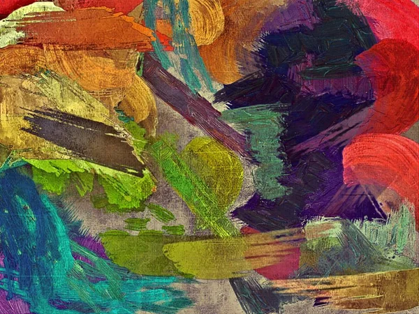 Bstract psychedelic tle tekstury stosowania underpainting. Komputerowe stylizacja pociągnięć olejowych farby z pędzlami o różnych kształtach i rozmiarach — Zdjęcie stockowe