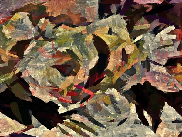 Bstract psychedelic background with the texture of applying underpainting. Computer stylization of oil strokes of paint with brushes of different shapes and sizes — Stock Photo, Image
