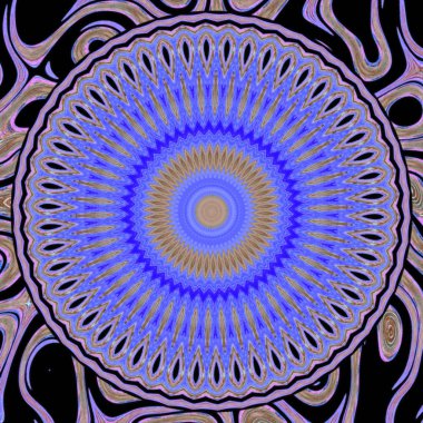 Etnik yuvarlak mandala dekoratif çiçek retro süs doğu tarzı tasarım elemanları geleneksel