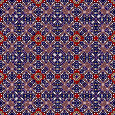 Sorunsuz raster desen oryantal tarzı çiçek psychedelic mozaik desen duvar kağıdı, arka planlar, halılar, halı için dekor için