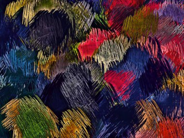 Soyut psychedelic grunge arka plan grafik stilizasyon dokulu tuval üzerine kaotik bulanık konturlar ve boya konturları