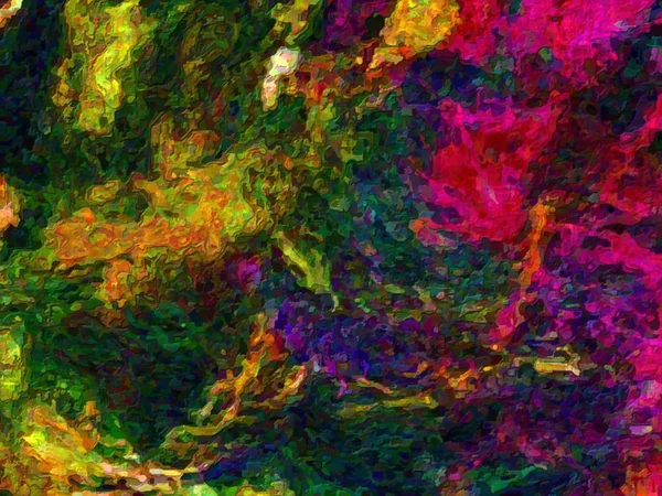 Abstract psychedelic grunge background graphic stylization on a textured canvas of chaotic blurry strokes and strokes of paint — Stock Photo, Image