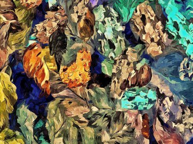 Soyut psychedelic grunge arka plan grafik stilizasyon dokulu tuval üzerine kaotik bulanık konturlar ve boya konturları