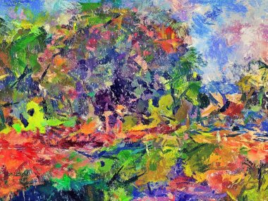 farklı boyutlarda renk kaotik bulanık noktalar fırça darbeleri soyut grunge arka plan