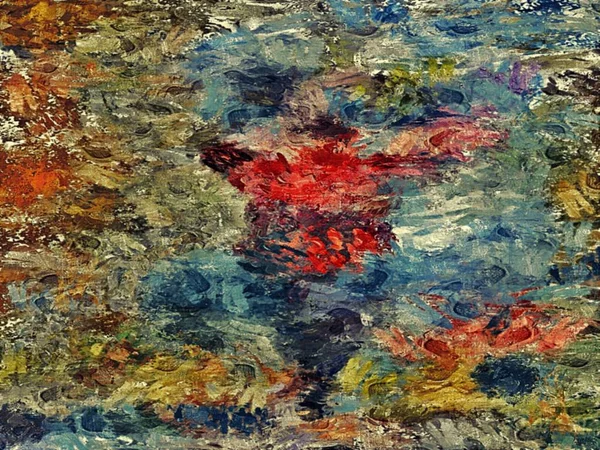 Abstrakt grunge bakgrund från färg kaotiska suddiga fläckar penseldrag i olika storlekar — Stockfoto