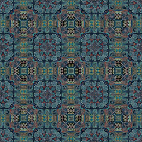 Pola raster mulus dalam gaya oriental Pola mosaik psikedelik Flower untuk kertas dinding, latar belakang, dekorasi untuk permadani, gaya pensil karpet — Stok Foto