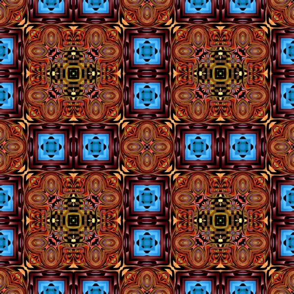 Seamless raster pattern in oriental style Flower psychedelic mosaic Pattern for wallpaper, backgrounds, decor for tapestries, carpet — Stock Photo, Image