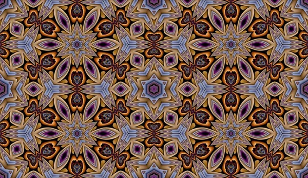 Bezszwowe raster wzór w stylu orientalnym kwiat psychodeliczny mozaika wzór tła, Tapety, wystrój na gobeliny, dywan — Zdjęcie stockowe