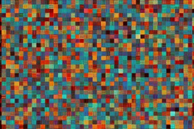 Renkli küçük kare mozaik doku ile soyut arka plan, stilize kalem hatching