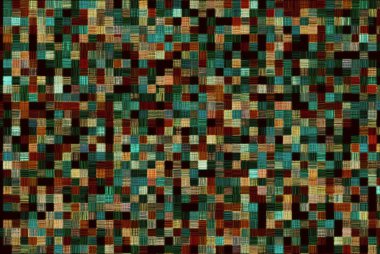 Renkli küçük kare mozaik doku ile soyut arka plan, stilize kalem hatching