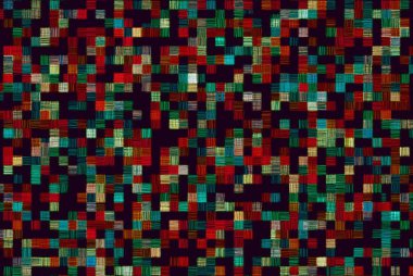 Renkli küçük kare mozaik doku ile soyut arka plan, stilize kalem hatching