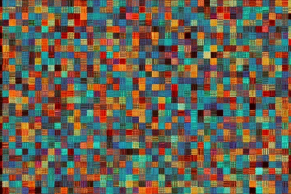 Renkli küçük kare mozaik doku ile soyut arka plan, stilize kalem hatching