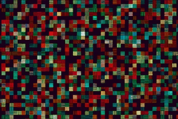 Renkli küçük kare mozaik doku ile soyut arka plan, stilize kalem hatching