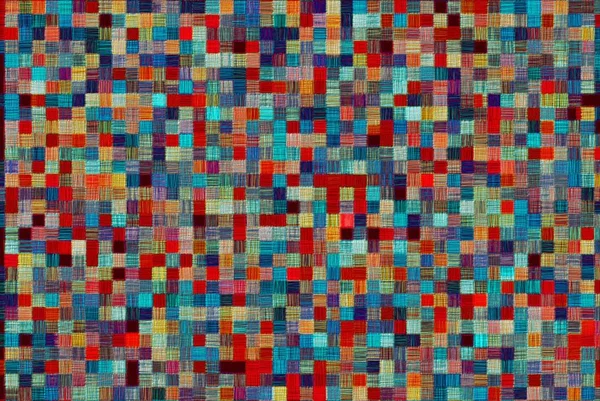 Renkli küçük kare mozaik doku ile soyut arka plan, stilize kalem hatching