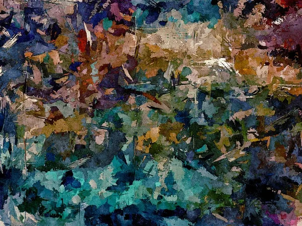 Абстрактный гранж фон из цветных хаотических размытых пятен мазков кисти разных размеров — стоковое фото
