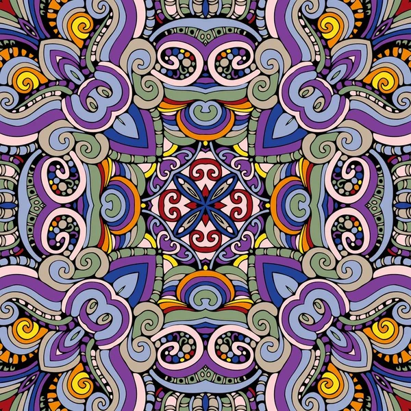 エクターシームレスパターン、抽象的な幾何学的背景イラスト、ファブリック織物の民間伝承パターンと部族のモチーフ。エスニックタイル印刷. — ストックベクタ
