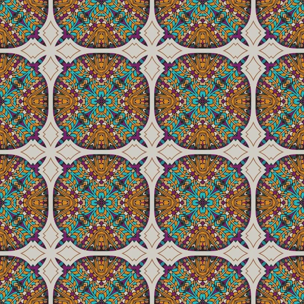 Абстрактный фон цветочный симметричный узор красочный фольклор — стоковый вектор
