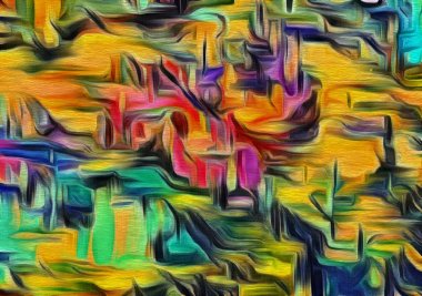 renk kalem stilizasyon ile soyut fraktal psychedelic şekil dokusu