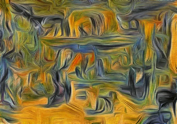 Abstracte Fractal psychedelische vorm textuur met kleur potlood stilisatie — Stockfoto