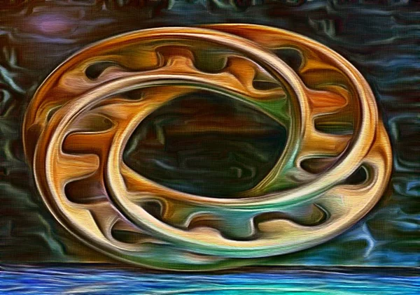 Abstraktní fraktální psychedelická textura tvaru s barevnou tužkou stylizace — Stock fotografie
