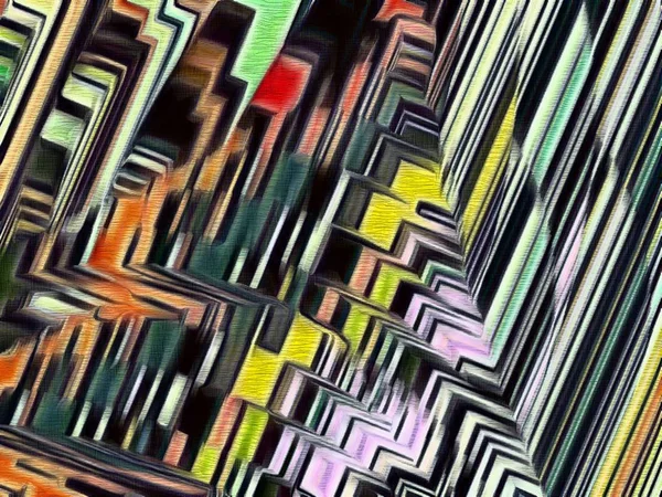 Texture abstraite de forme psychédélique fractale avec stylisation au crayon couleur — Photo