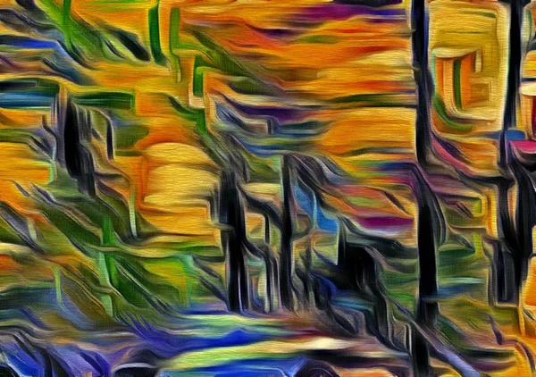 Abstracte Fractal psychedelische vorm textuur met kleur potlood stilisatie — Stockfoto