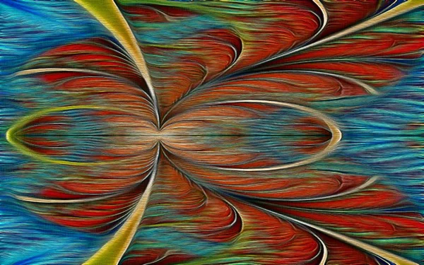 Abstracte Fractal psychedelische vorm textuur met kleur potlood stilisatie — Stockfoto