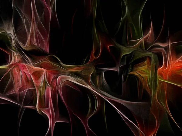 Abstract fractal psychedelic shape texture with color pencil stylization — Stock Photo, Image