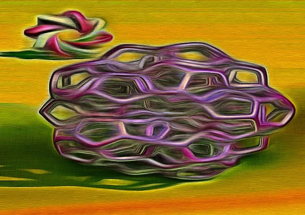 Abstracte Fractal psychedelische vorm textuur met kleur potlood stilisatie — Stockfoto