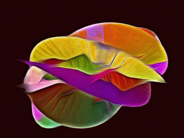 色鉛筆の様式化が付いている抽象的なフラクタルサイケデリックな形の質 — ストック写真
