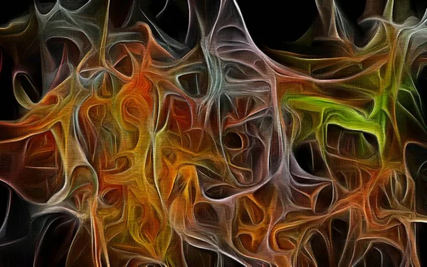 Texture abstraite de forme psychédélique fractale avec stylisation au crayon couleur — Photo