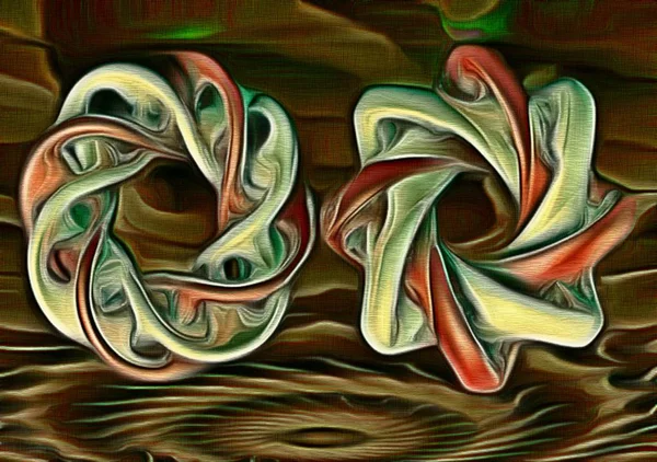 Abstraktní fraktální psychedelická textura tvaru s barevnou tužkou stylizace — Stock fotografie