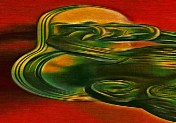 Текстура абстрактной фрактальной психоделической формы со стилизацией цветного карандаша — стоковое фото
