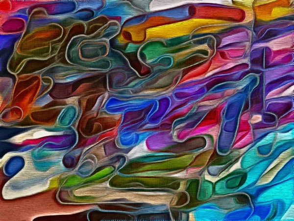 Abstract fractal psychedelic shape texture with color pencil stylization — Stock Photo, Image