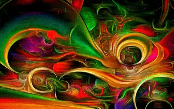 Abstract fractal psychedelic shape texture with color pencil stylization — Stock Photo, Image