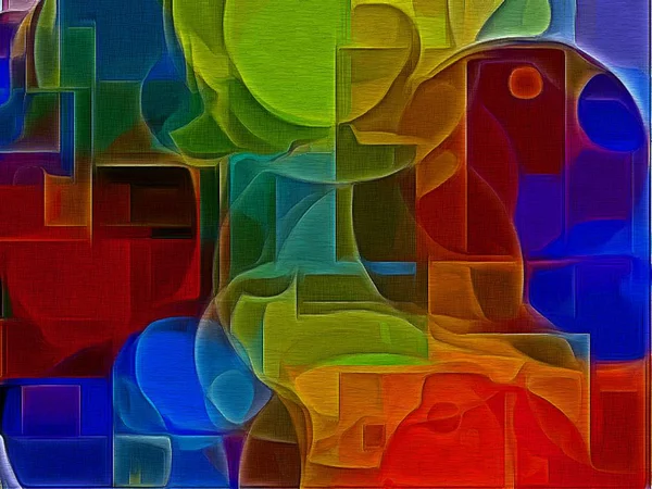 Abstrakte fraktale psychedelische Formtextur mit Farbstift-Stilisierung — Stockfoto