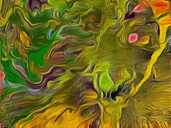 Abstract fractal psychedelic shape texture with color pencil stylization — Stock Photo, Image