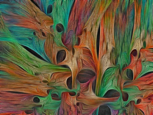 Abstracte Fractal psychedelische vorm textuur met kleur potlood stilisatie — Stockfoto