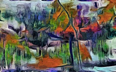 Soyut psychedelic grunge arka plan grafik stilizasyon dokulu tuval üzerine kaotik bulanık konturlar ve boya konturları.