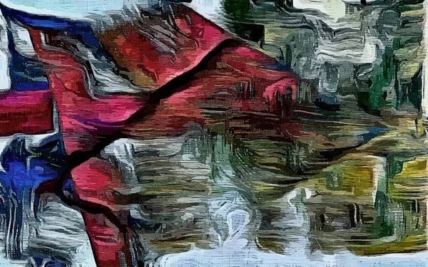 Abstrait psychédélique grunge fond stylisation graphique sur une toile texturée de traits flous chaotiques et traits de peinture . — Photo