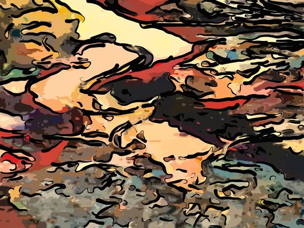 Абстрактный гранж фон из цвета хаотических размытых пятен мазки кисти различных размеров . — стоковый вектор