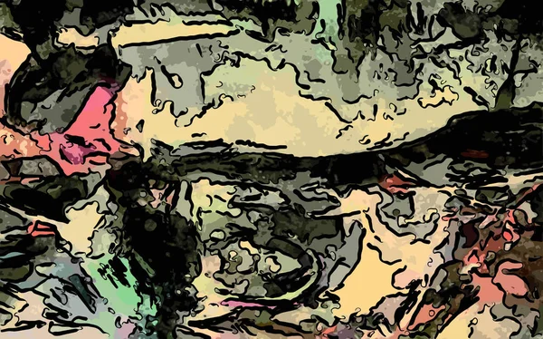 Fondo grunge abstracto de color caótico manchas borrosas pinceladas de diferentes tamaños . — Vector de stock