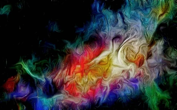 Abstrakte fraktale psychedelische Formtextur mit Farbstift-Stilisierung — Stockfoto