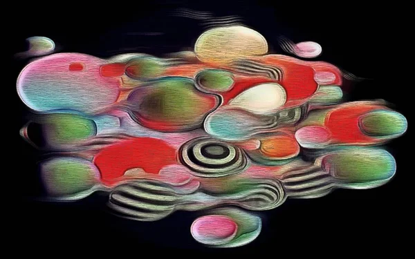 Abstracto fractal forma psicodélica textura con estilización a lápiz de color —  Fotos de Stock