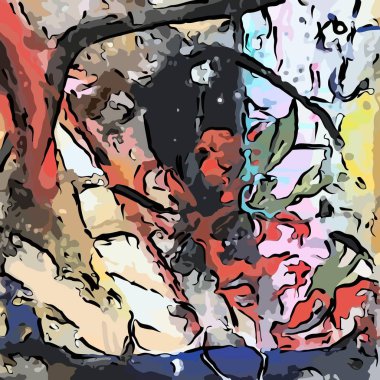 Soyut grunge arka plan rengi kaotik bulanık noktalar fırça darbeleri farklı boyutlarda.