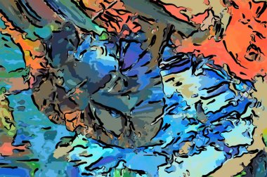 Soyut grunge arka plan rengi kaotik bulanık noktalar fırça darbeleri farklı boyutlarda.