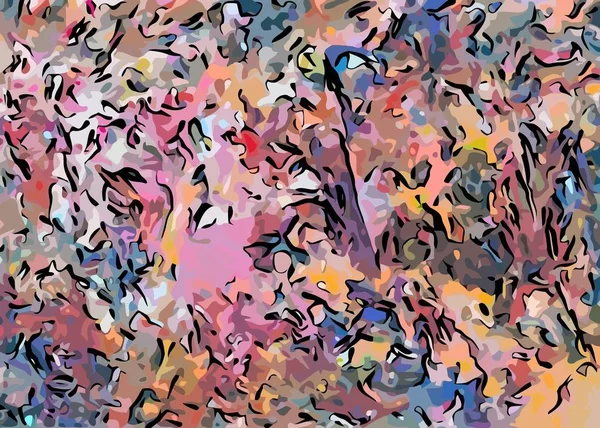 Abstrakte Grunge-Hintergrund aus Farbe chaotischen unscharfen Flecken Pinselstriche in verschiedenen Größen. — Stockvektor